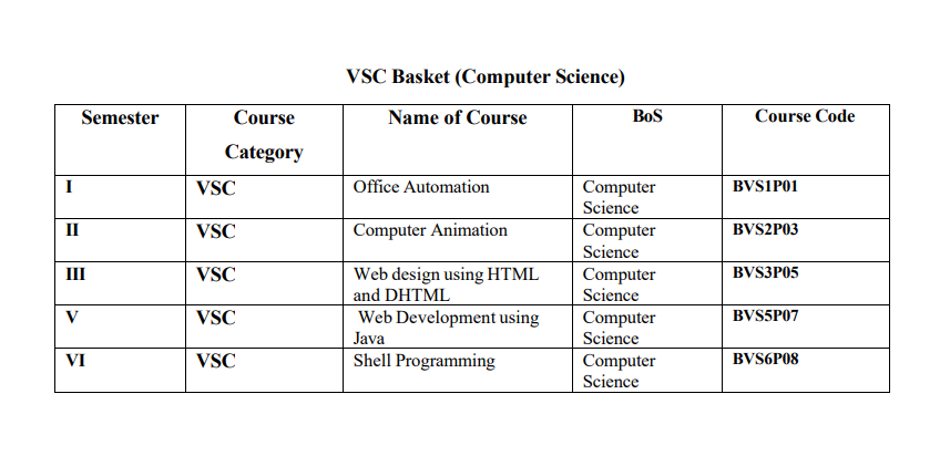 BSC CS Basket Course